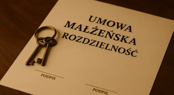 Para kluczy na dokumencie "Umowa małżeńska rozdzielność".