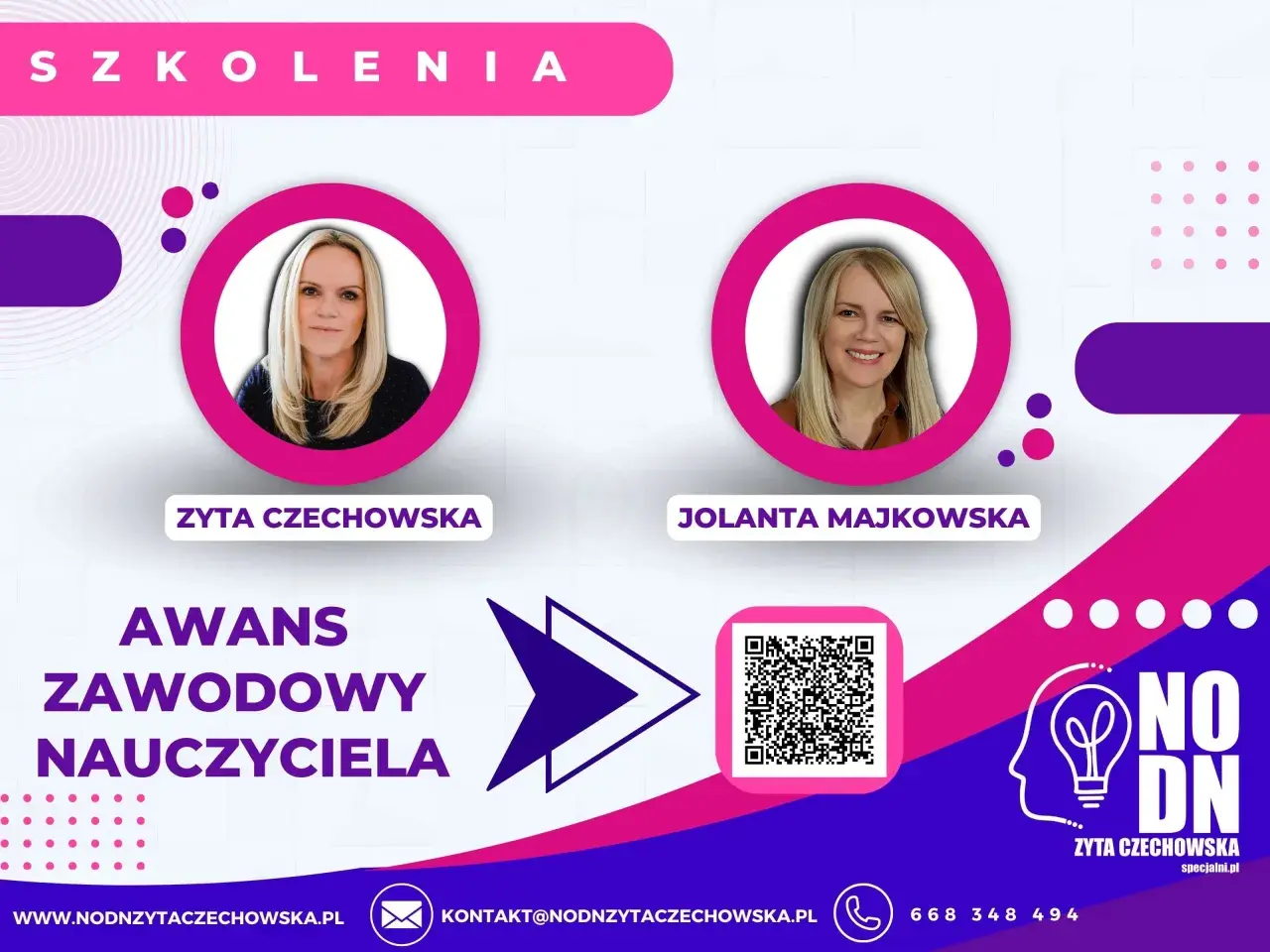 Szkolenia dla nauczycieli: Zyta Czechowska i Jolanta Majkowska oferują pomoc w awansie zawodowym. Kod zawodu nauczyciela do omówienia.