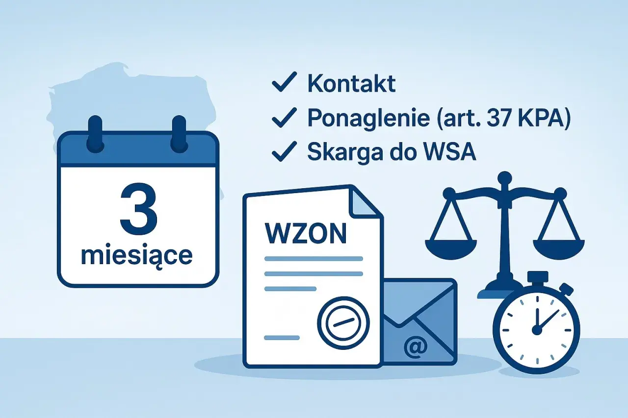 Wniosek o ponowne rozpatrzenie sprawy (WZON) w 3 miesiące. Kontakt, ponaglenie, skarga do WSA.