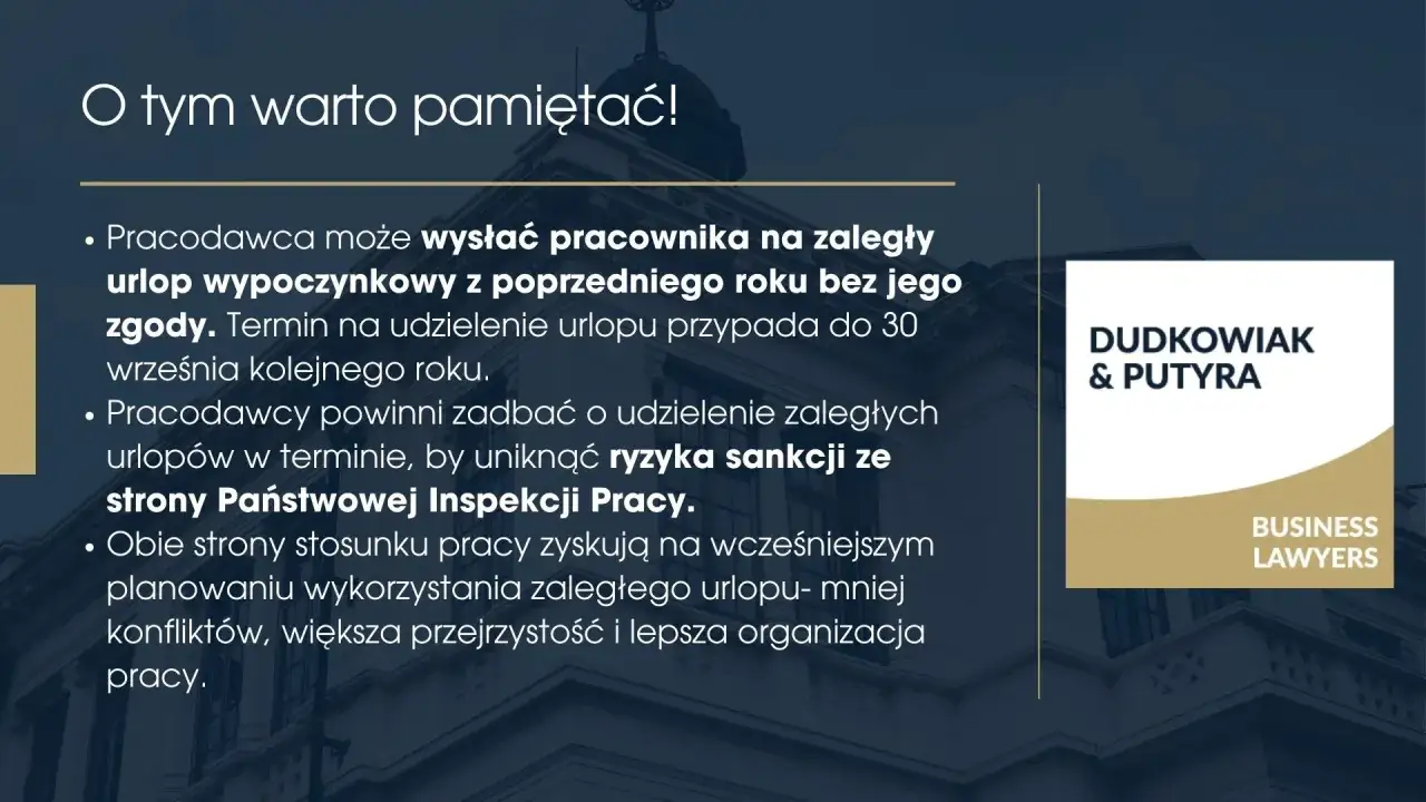 Pracodawca może wysłać na zaległy urlop wypoczynkowy bez zgody pracownika. Termin na wykorzystanie urlopu to 30 września. Unikaj problemów z PIP, planując urlop na wypowiedzeniu.