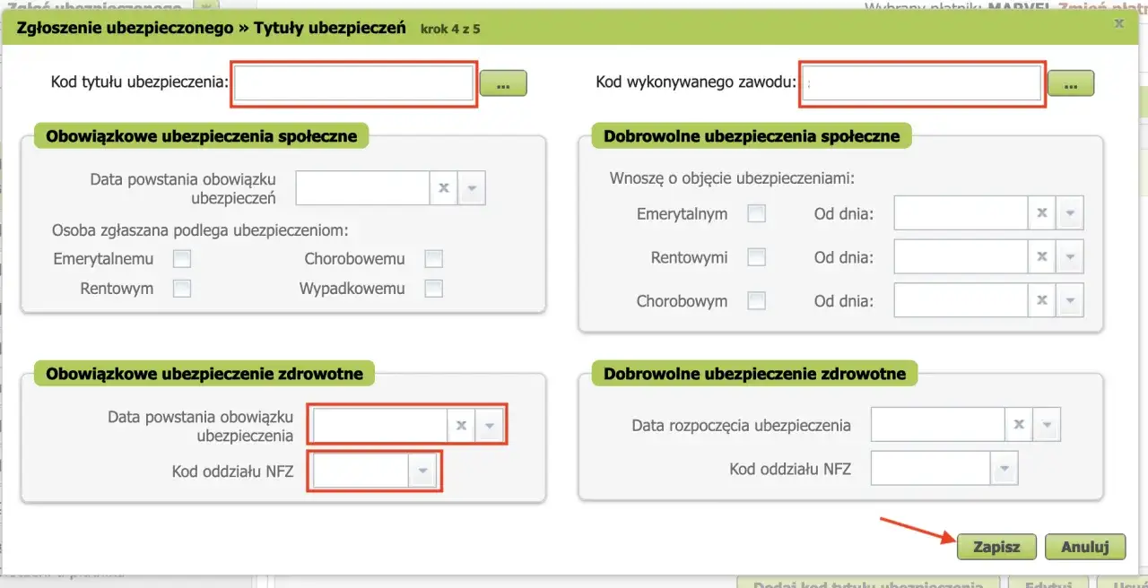 Formularz zgłoszeniowy: kod tytułu ubezpieczenia, obowiązkowe i dobrowolne ubezpieczenia społeczne i zdrowotne. ZUS zza co to jest?